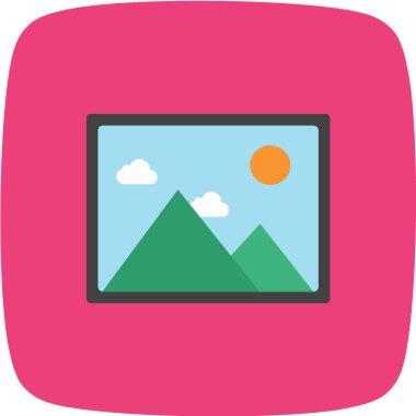 Multimedya düz simgesi beyaz arkaplanda izole edildi