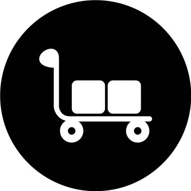 Alışveriş arabası simgesi, vektör illüstrasyonu