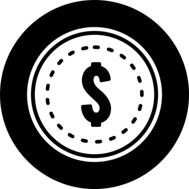 Dolar Sikkesi Simgesi Moda Biçimli İzole Arkaplan