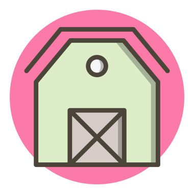 Moda Biçimli Ahır Simgesi İzole Arkaplan