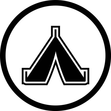 Moda Biçimli Çadır Simgesi İzole Arkaplan