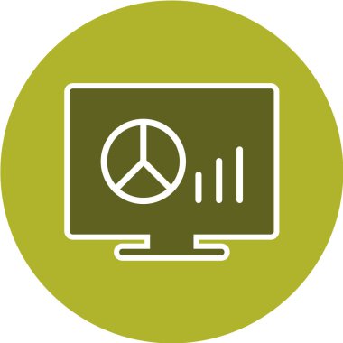 Yeşil arkaplanda bilgisayar ekranı simgesi