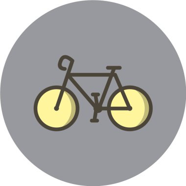 Düz renkli bisiklet simgesi. vektör illüstrasyonu.