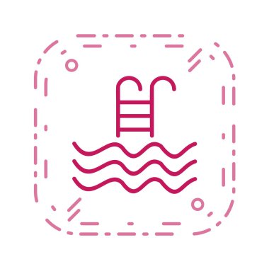 Dalgalı ve köpüklü yüzme havuzu. vektör illüstrasyonu