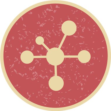 Molekül ve iletişim ikonu. vektör illüstrasyonu