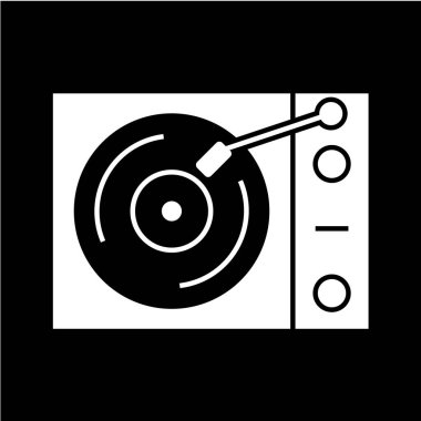 vynil oyuncu vektör çizimi, basit simge
