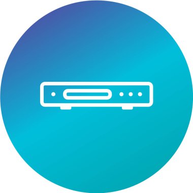 vektör illüstrasyonu, dvd oynatıcının basit simgesi 