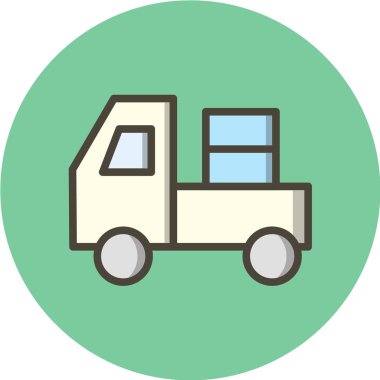 Kamyon simgesi beyaz arka planda izole edilmiş. ulaşım sembolü vektör çizimi. 