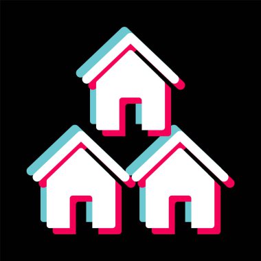 Moda Biçimli Mahalle Simgesi İzole Arkaplan