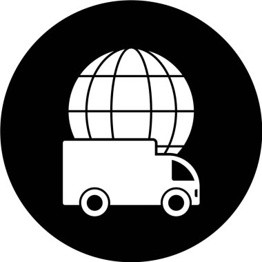 Kamyonun siyah ve beyaz vektör çizimi