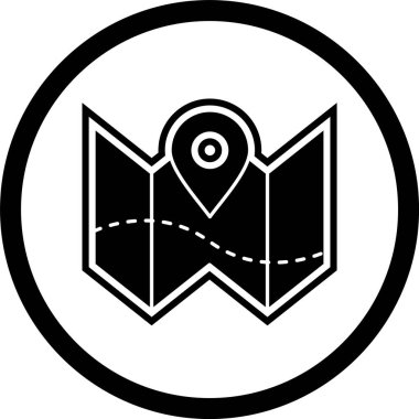 Plan Haritası Simgesi Moda Biçiminde İzole Arkaplan