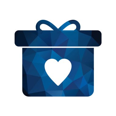 Beyaz arkaplan vektörü illüstrasyonunda düz stil hediye kutusu simgesi