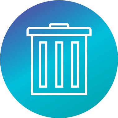 Çöp kutusu simgesi, vektör illüstrasyonu 