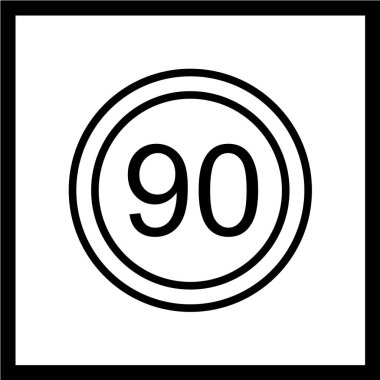 Yol işaretinin siyah ve beyaz simgesinin vektör çizimi 