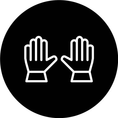 vektör siyah ve beyaz el dur işareti simgesi