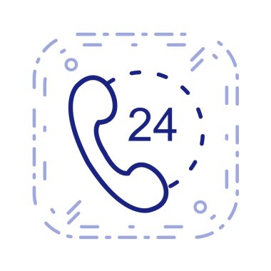 Bir telefon ve saat simgesinin vektör çizimi