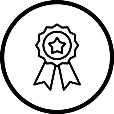 Bir yıldızın siyah ve beyaz ikonunun vektör illüstrasyonu