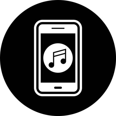  Mobil Müzik Uygulaması Simgesi Moda Biçimli İzole Arkaplan