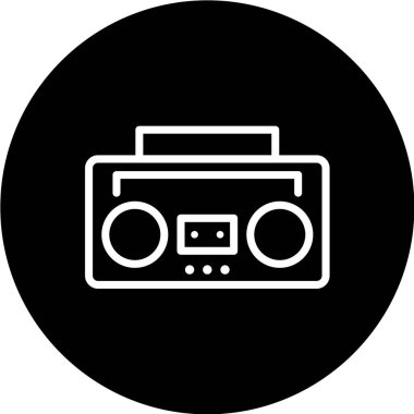 ses teybi vektör illüstrasyonu, basit simge