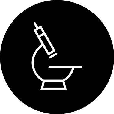 Laboratuvar mikroskobu simgesi siyah renkli. vektör illüstrasyonu