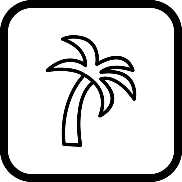 Icono Palmera Estilo Moda Fondo Aislado — Archivo Imágenes Vectoriales