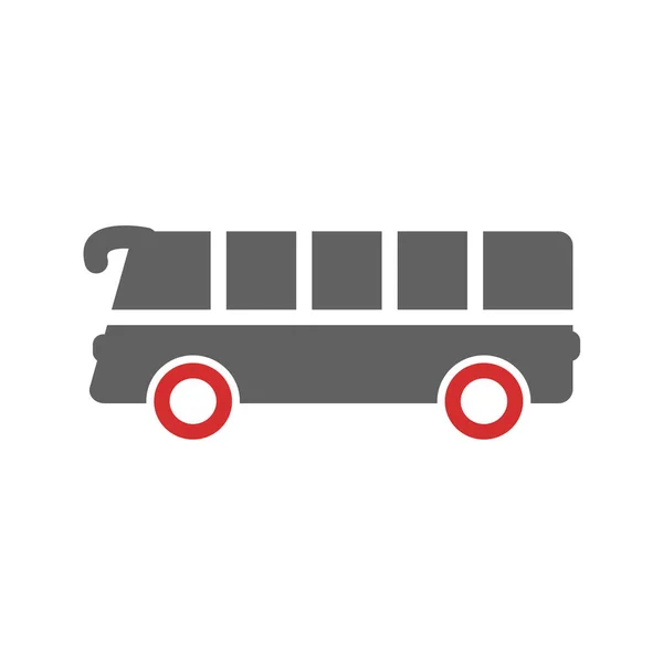 Buss Ikon Svart Stil Isolerad Vit Bakgrund Transport Symbol Vektor — Stock vektor