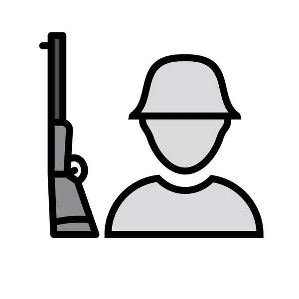 Icono Solider Estilo Moda Fondo Aislado — Vector de stock