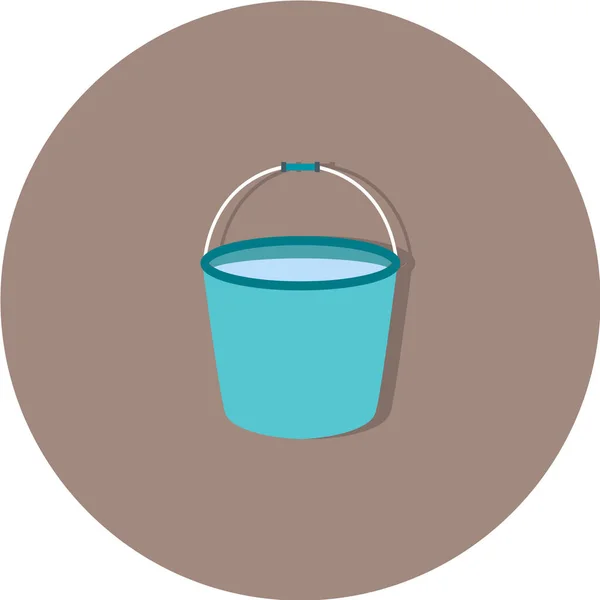 Bucket Vector Icon Flat Design Style — Stock Vector