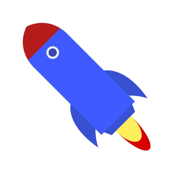 Rocket Icon Vector Illustration Flat Design Style — Stock Vector