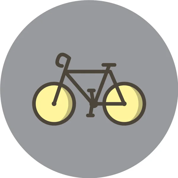 Fiets Icoon Platte Kleur Stijl Vectorillustratie — Stockvector