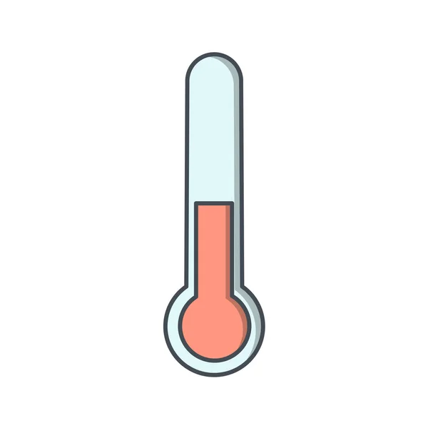 白色の背景に隔離された平らなスタイルの温度計アイコン 医療記号ベクトル図 — ストックベクタ