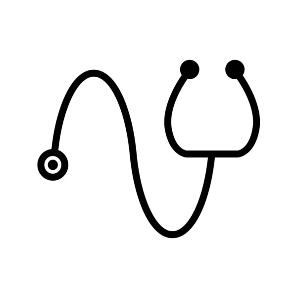 Ikona Stetoskopu Lékařské Nástroje Izolované Bílém Pozadí — Stockový vektor