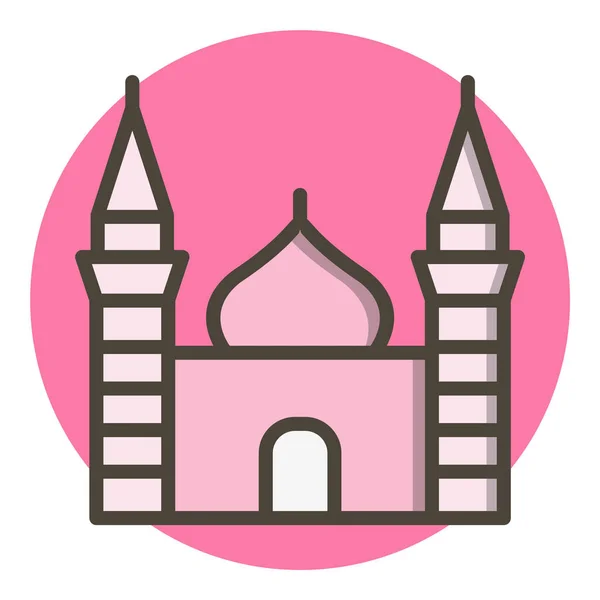 Icône Mosquée Arrière Plan Isolé Style Tendance — Image vectorielle