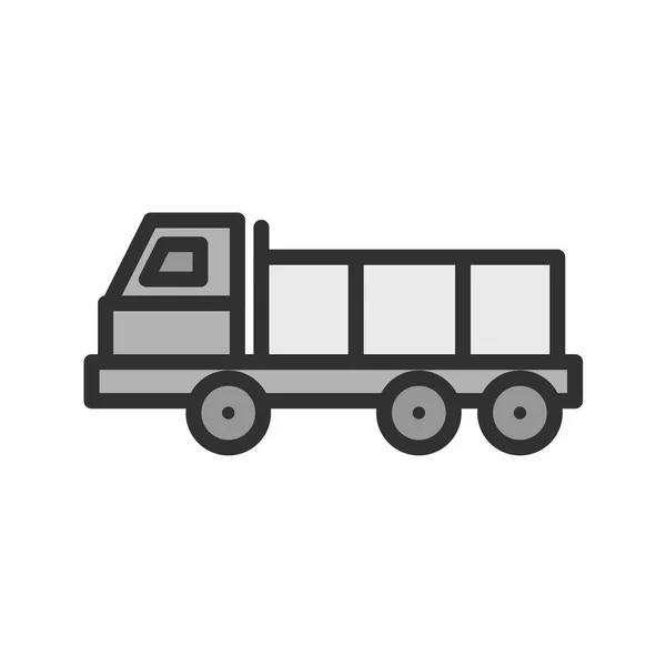 Lkw Liniensymbol Für Web Mobile Und Infografik Vektor Dunkelgraues Symbol — Stockvektor