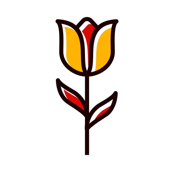 Ícone Tulipa Estilo Moderno Isolado Fundo —  Vetores de Stock