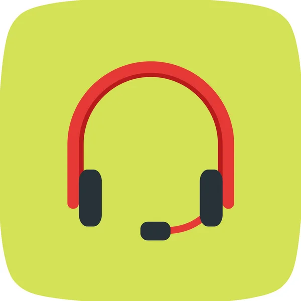 Auriculares Vector Plano Icono — Vector de stock