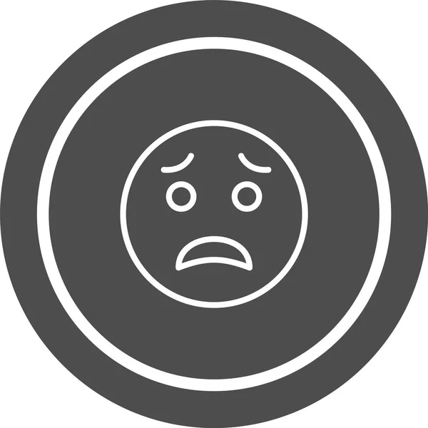 Skrämd Emoji Ikon Trendig Stil Isolerad Bakgrund — Stock vektor