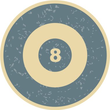 Bir bilardo topuyla yuvarlak bir düğmenin vektör çizimi