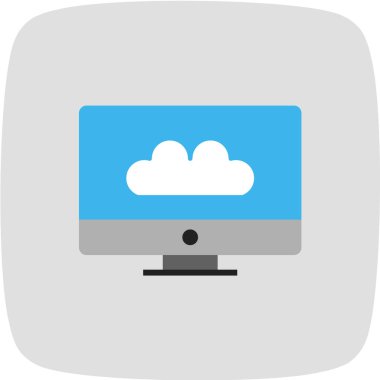 Vektör illüstrasyonu, ekranda basit bulut simgesi 