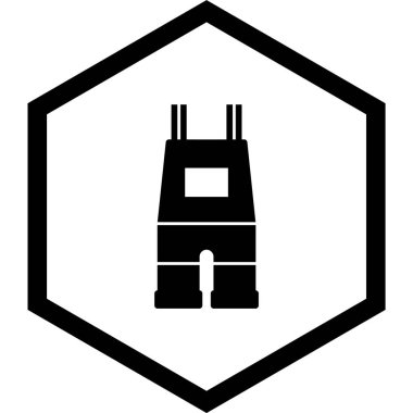  Dungarees Simgesi Moda Biçimli vektör çizimi 