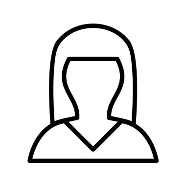 kadın kullanıcı simgesi, avatar vektör illüstrasyonu