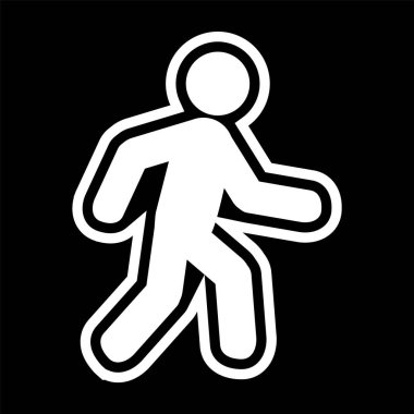 Moda Biçimli Yürüyen Simge İzole Arkaplan