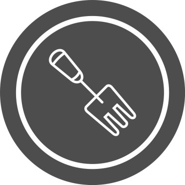 Bahçe Çatalı Simgesi Moda Tarzı İzole Arkaplan