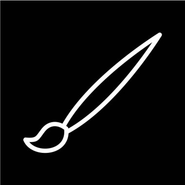 koyu arkaplanda siyah biçimli fırça simgesi