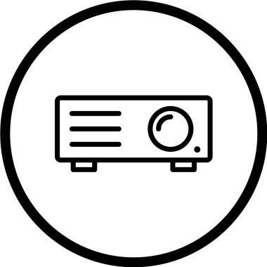 Projektör vektör illüstrasyonu, basit simge