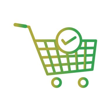 Alışveriş arabası simgesi, vektör illüstrasyonu