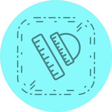 Düz biçimli cetvel simgesi beyaz arkaplanda izole edildi. okul sembolü illüstrasyonu.