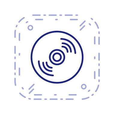 Multimedya düz simgesi beyaz arkaplanda izole edildi