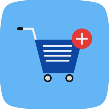 Alışveriş arabası simgesi, vektör illüstrasyonu