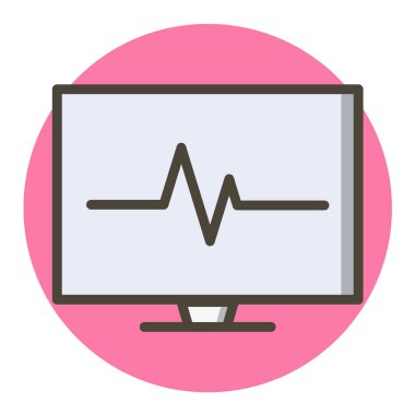 kardiyogram düz vektör simgesi